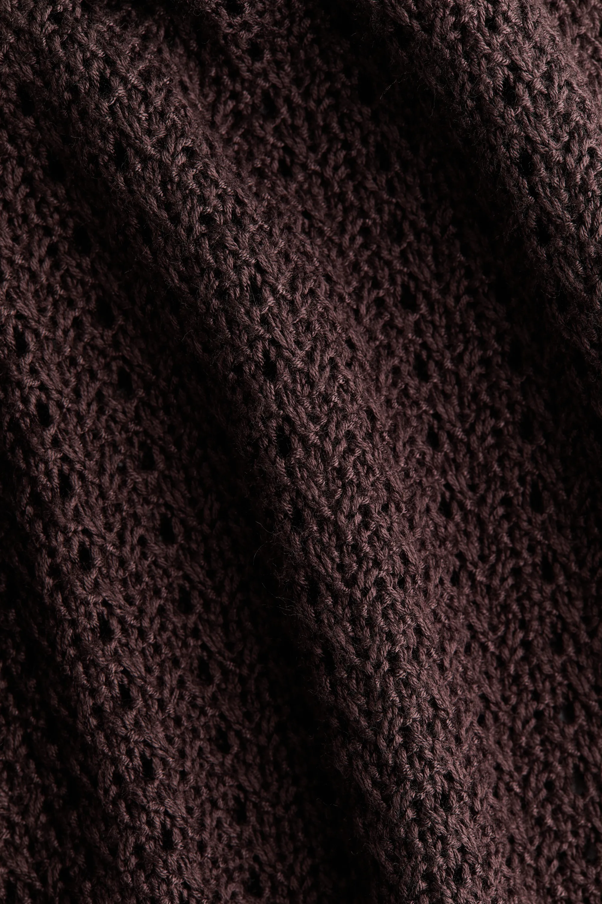 Pantalon évasé façon crochet - Marron foncé