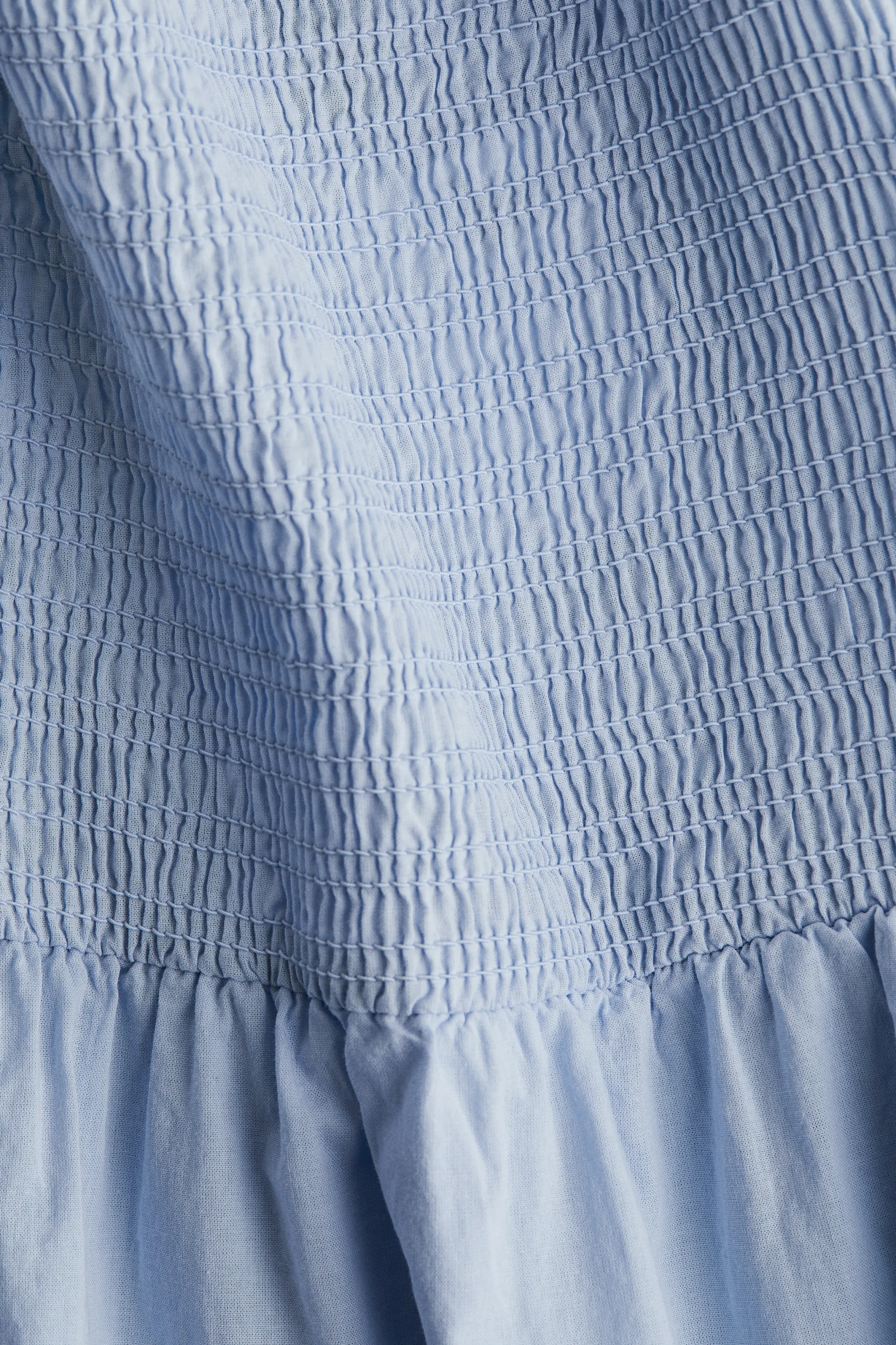 Robe en coton avec manches bouffantes - Bleu clair