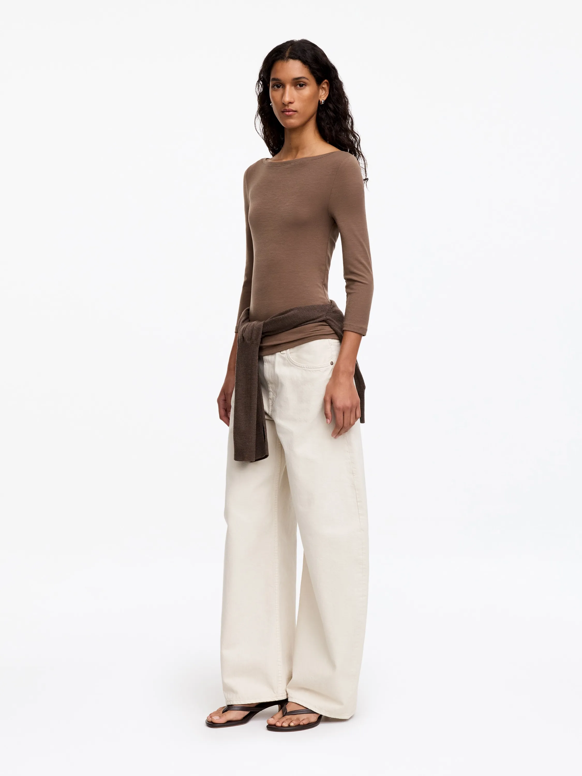 Boat-Neck Top - Taupe foncé