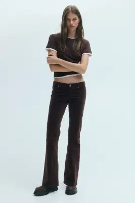 Pantalon évasé - Marron foncé — photo 1