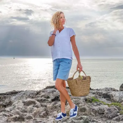 Blain, bermuda en coton & lin — photo 2