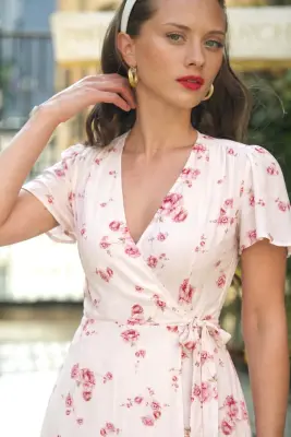 Arlette Wrap Dress - Peony print — photo 3