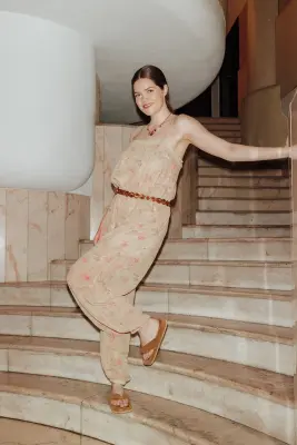 Combi-pantalon sarouel fleurie — photo 3