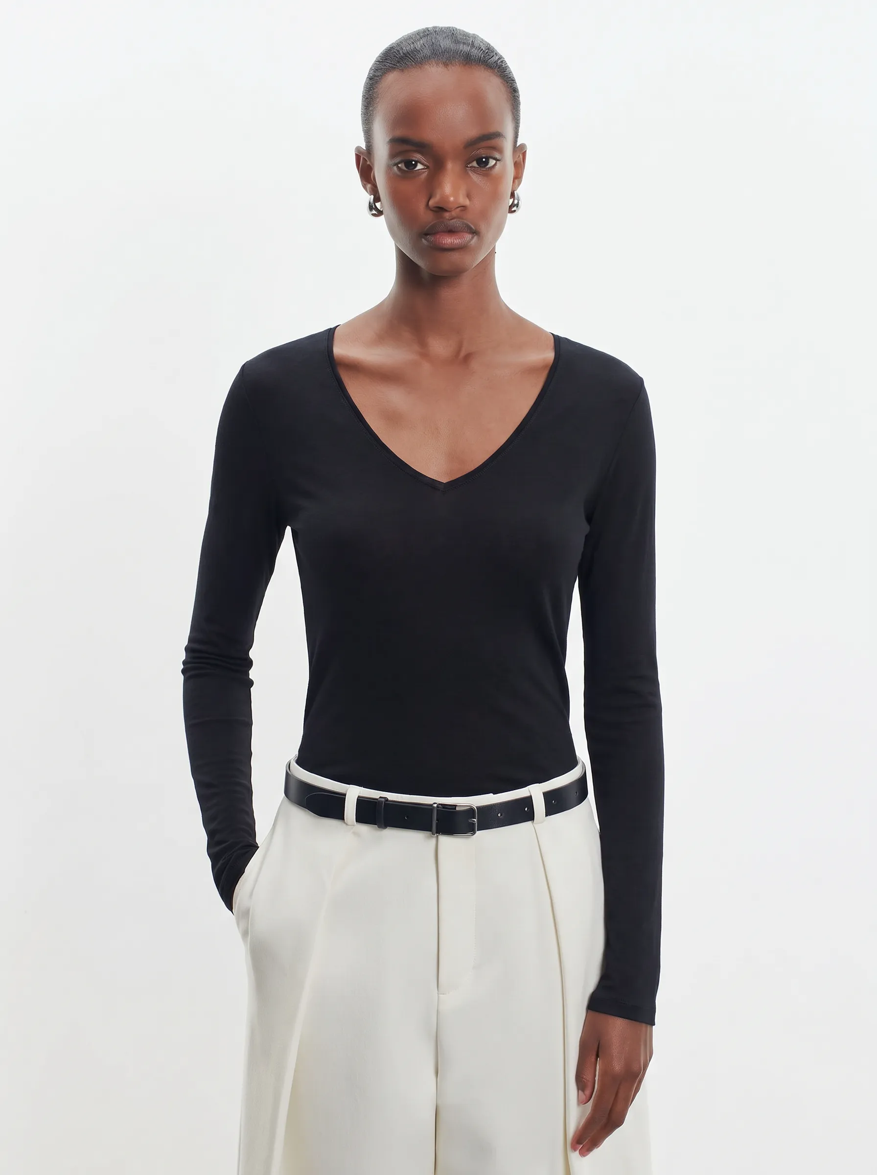 T-shirt en coton et cachemire