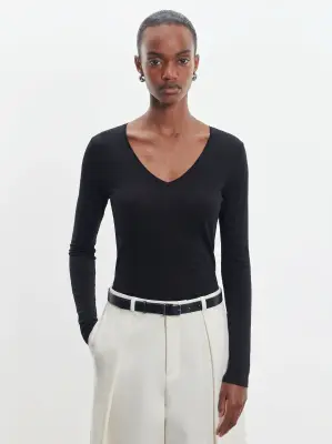T-shirt en coton et cachemire