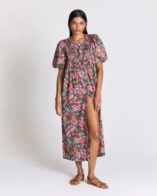 Robe Lavanda imprimé Liberty rose et bordeaux — photo 1