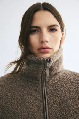 Veste en tissu Teddy bear - Taupe — photo 1