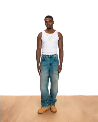 Patta Whiskers Denim Pants Dark Blue Denim — photo 4