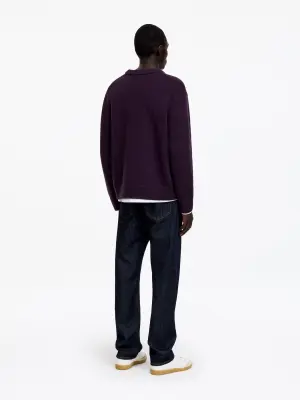 Pull en maille de laine épaisse - Mauve foncé — photo 3