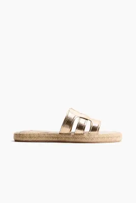 Sandales façon espadrilles - Doré — photo 1