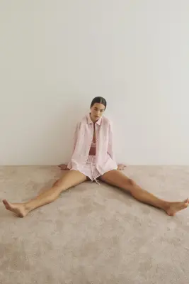 Chemise et short de pyjama - Rose clair/cœurs — photo 1