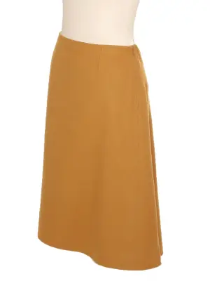 Jupe trapèze taille haute en cachemire, laine et soie camel Prix boutique 2000€ Taille 36 — photo 3