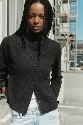 Gilet en maille bouclette - Noir — photo 2