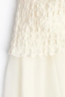 Robe bandeau bi-matière - Crème — photo 5