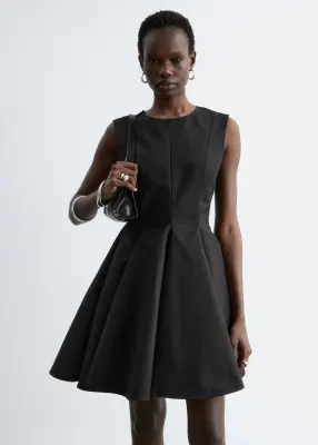 Robe courte plissée - Noir — photo 2