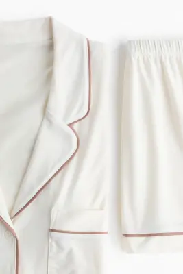 Pyjama en viscose mélangée - Crème — photo 3