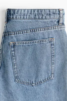 Straight Regular Waist Jeans - Bleu denim/fleuri — photo 4