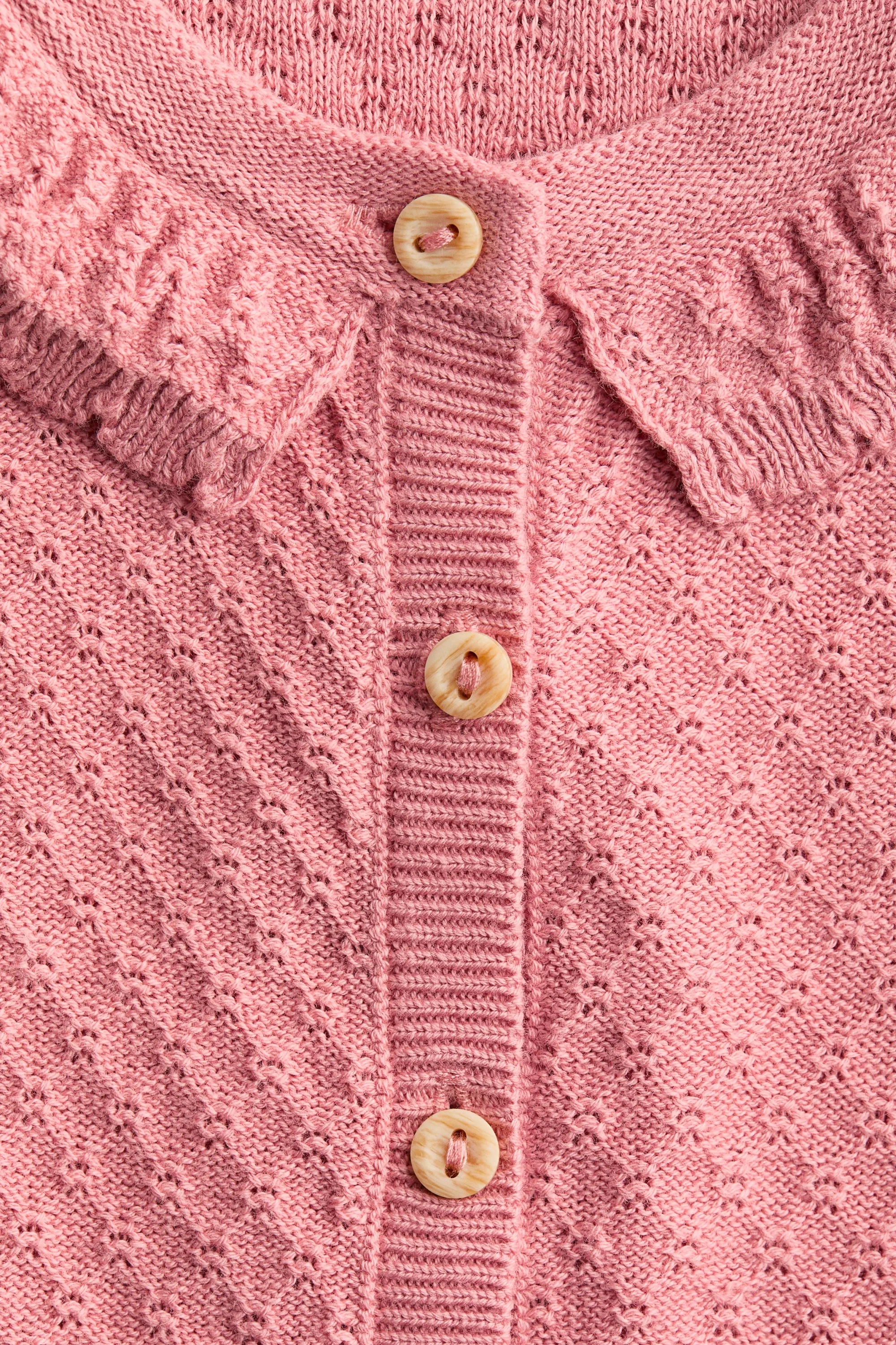 Combinaison en maille de coton texturée - Rose