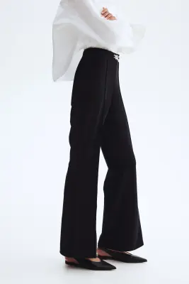 Pantalon bootcut en jersey romanite - Noir — photo 3