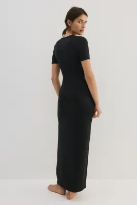Longue robe T-shirt - Noir — photo 2
