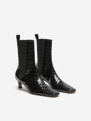 Bottines en cuir - Noir — photo 3