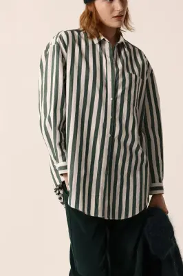Chemise Sesame Khao - Epicea/Creme — photo 3