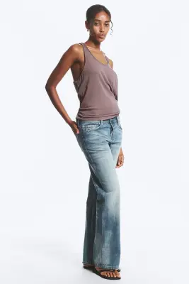Jean bootcut ample taille basse Aura - Hunter Blue - Bleu moyen — photo 2