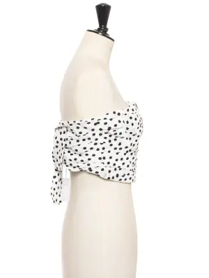 Top bustier blanc à pois noir Prix boutique 690€ Taille 40 — photo 5