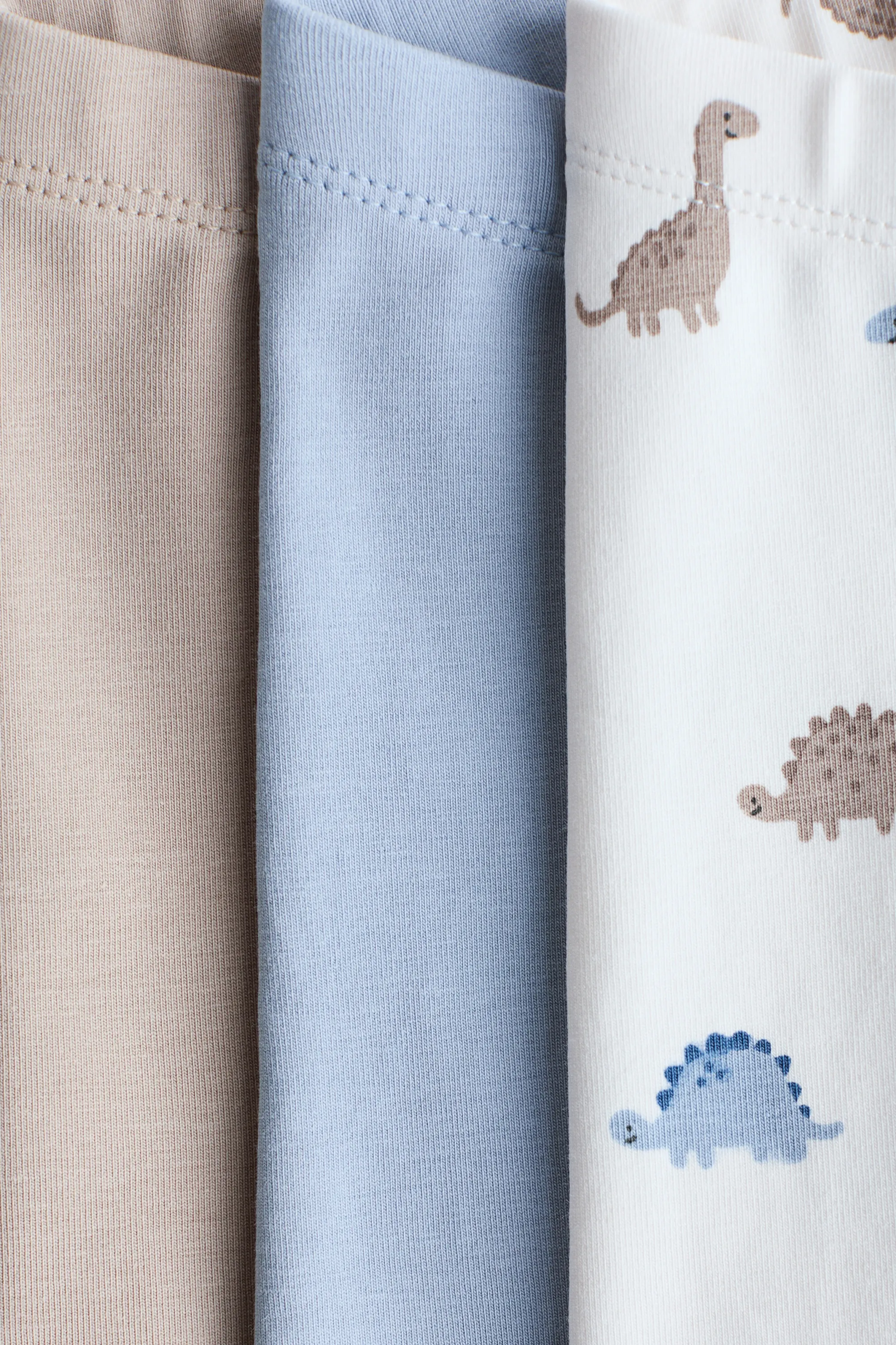 Lot de 3 leggings en jersey de coton - Bleu clair/dinosaures