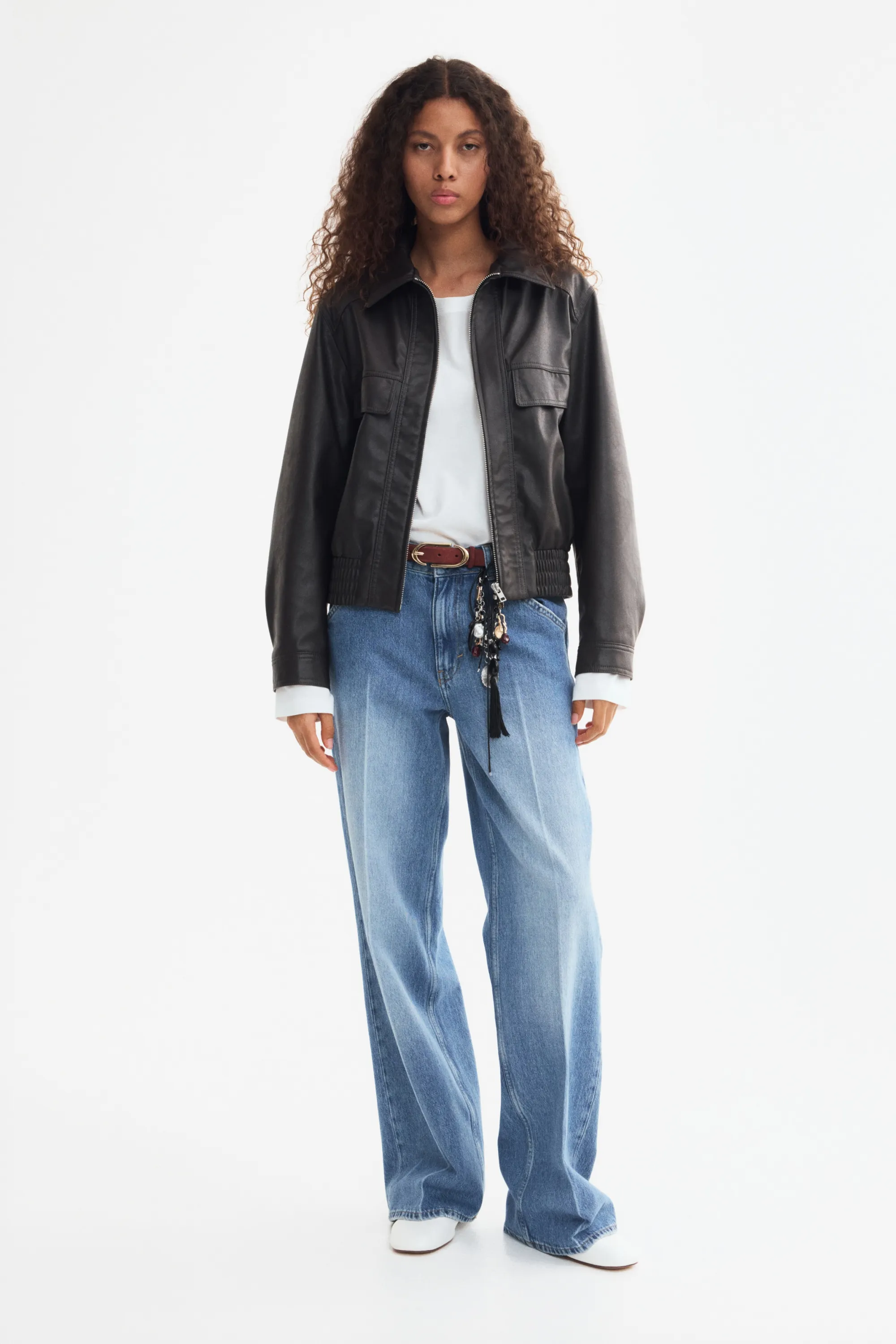 Veste oversize en tissu enduit - Marron foncé