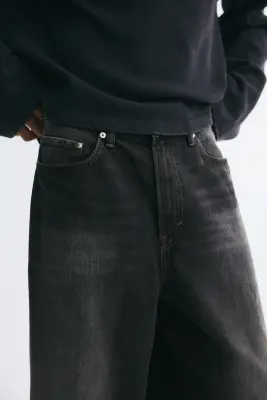 Baggy Jeans - Gris denim foncé délavé — photo 1