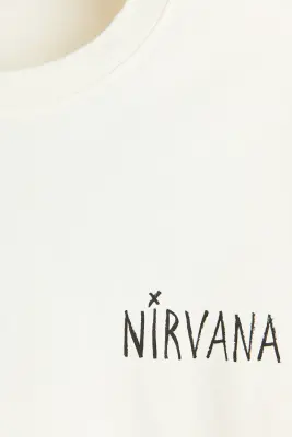 T-shirt imprimé Relaxed Fit en coton - Crème/Nirvana — photo 5