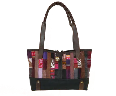 Cabas patch work en coton — photo 1
