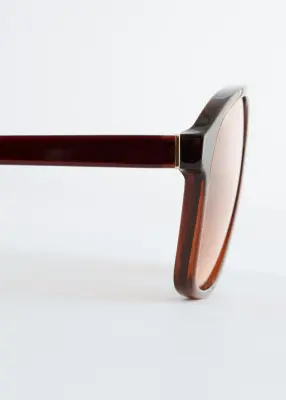 Lunettes de soleil oversize de style aviateur - Marron foncé — photo 3