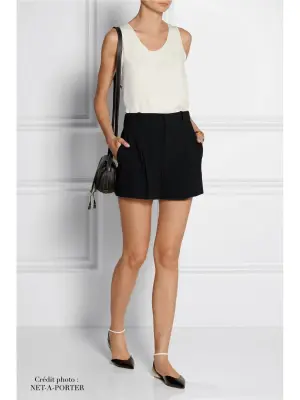 Short taille haute à pinces en crêpe noir Prix boutique 490€ Taille 40 — photo 4