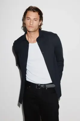Chemise Four-way Stretch Slim Fit - Noir — photo 1