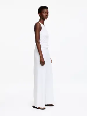 Pantalon en maille pointelle - Blanc — photo 2