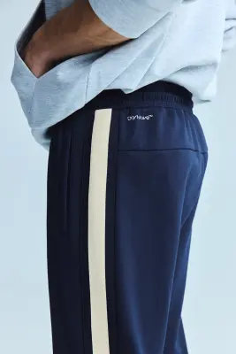 Pantalon de survêtement Regular Fit DryMove™ - Bleu marine/crème — photo 3