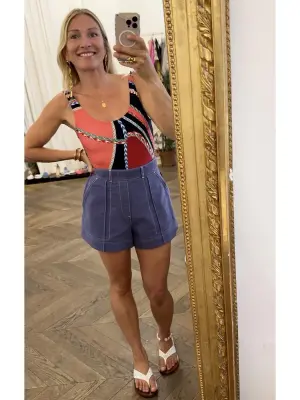Maillot de bain une pièce imprimé rouge noir vert bleu Prix boutique 500€ Taille S — photo 2