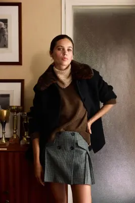 Manteau Nikita noir et léopard — photo 2
