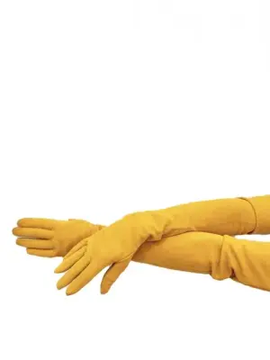 Gants long en suede jaune Prix boutique 650€ Taille 7,5 — photo 1