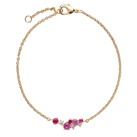 Bracelet Plaqué or - Oxyde de Zirconium blanc et rose Go Mademoiselle 605611