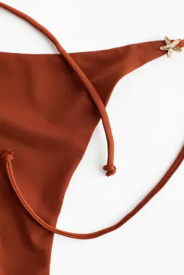 Bas de maillot Tanga à nouer - Orange foncé — photo 3