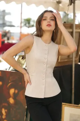 Jaden Linen Vest — photo 2