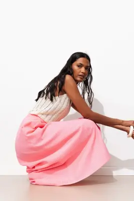 Jupe midi rayée Femme — photo 3