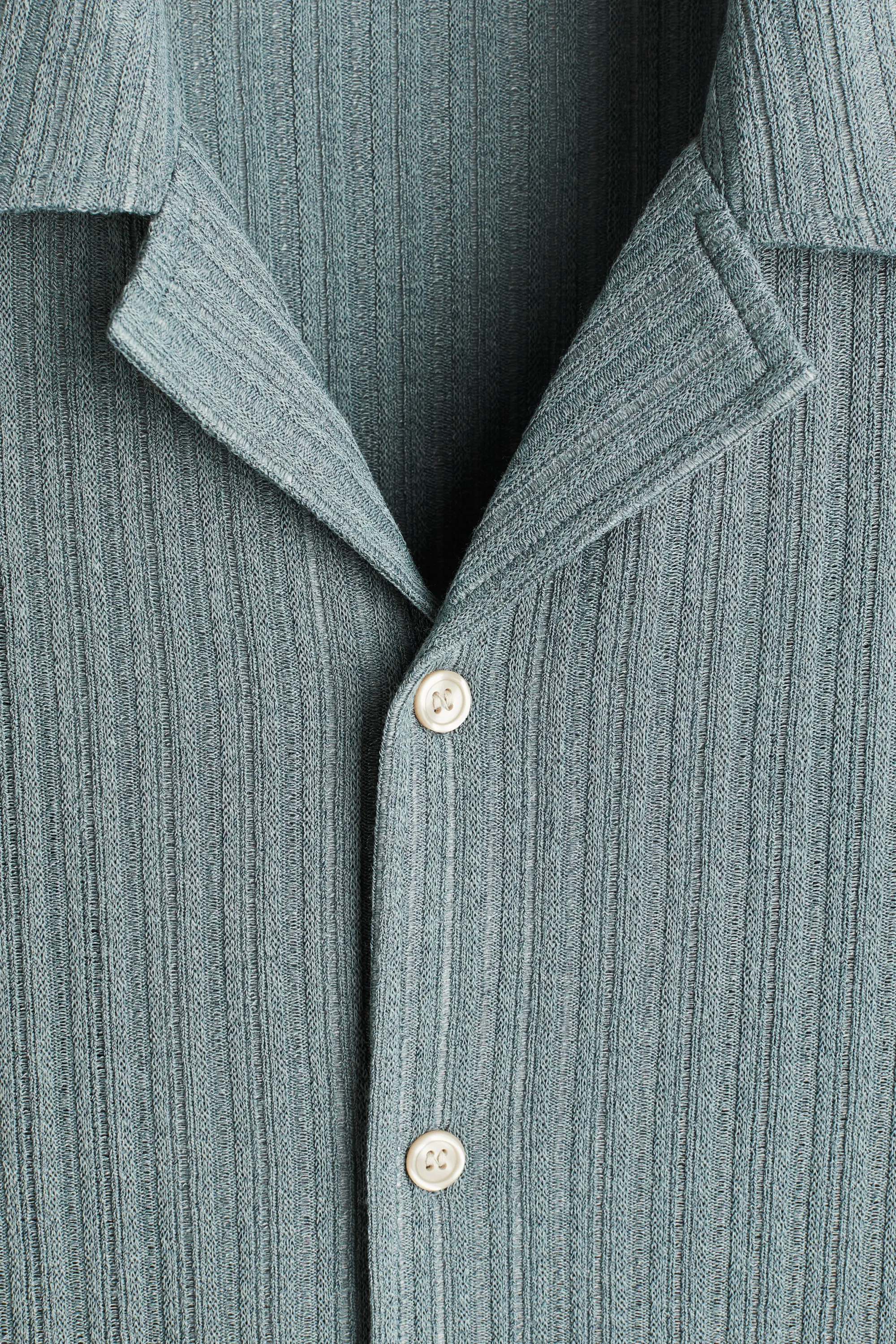Chemise Loose Fit en maille côtelée - Turquoise