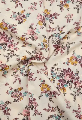 Coupon 3 m en coton fleuri — photo 1