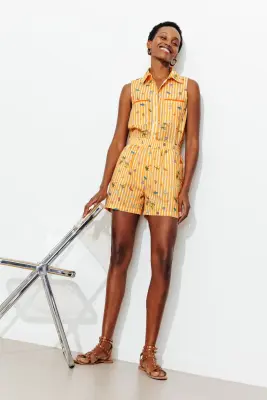 Short imprimé en toile Femme — photo 2