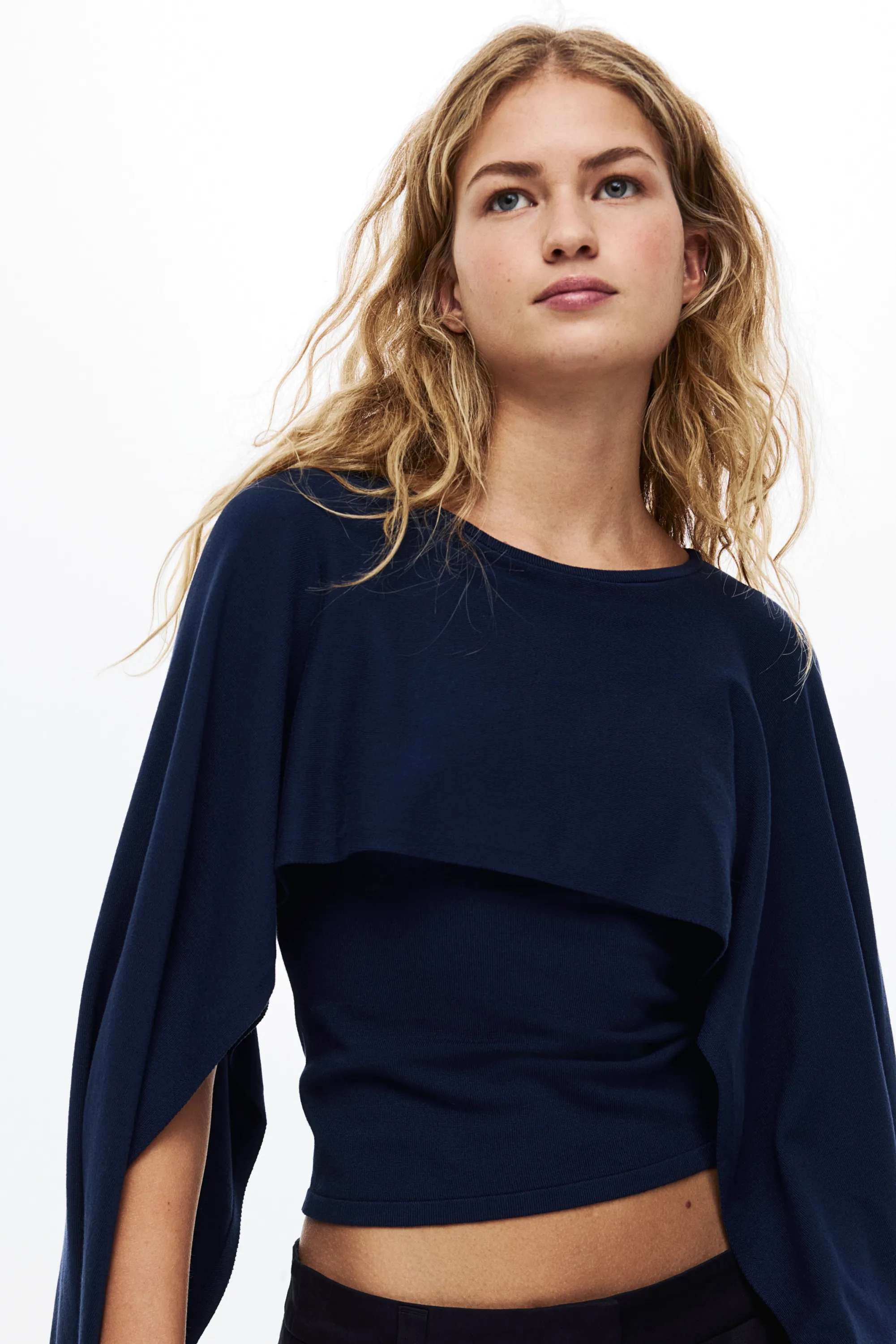 Top façon cape - Bleu foncé