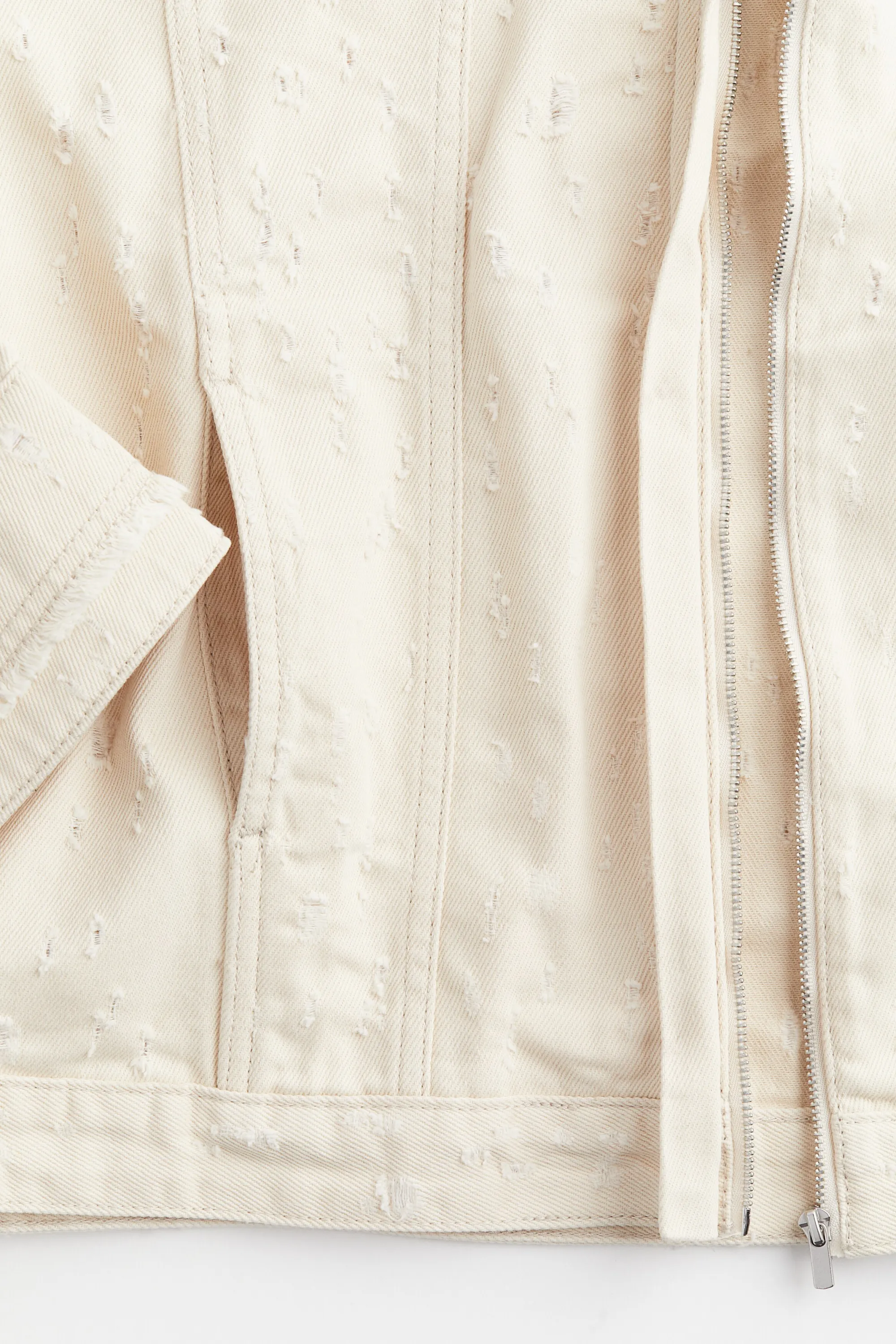 Veste-chemise en twill à effet usé - Beige clair